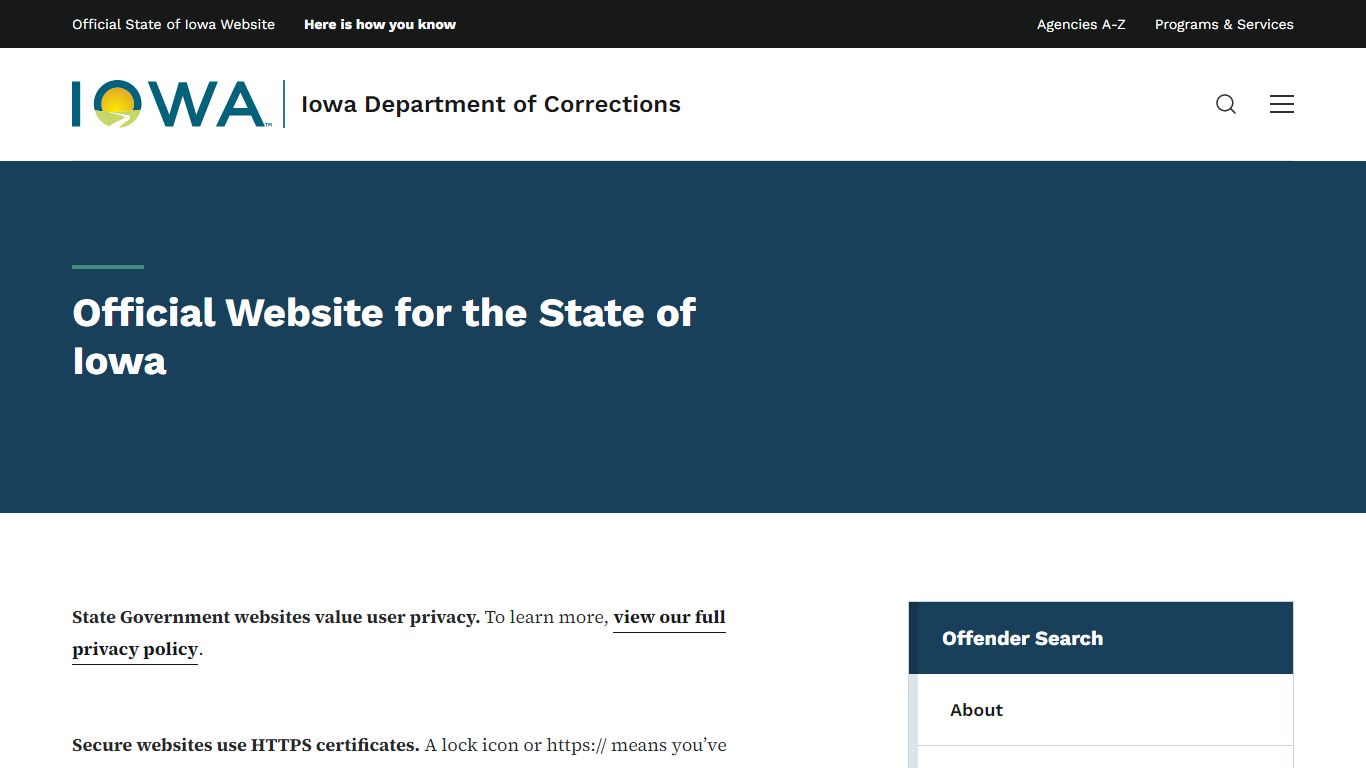 Official Website for the State of Iowa | Iowa Department of Corrections